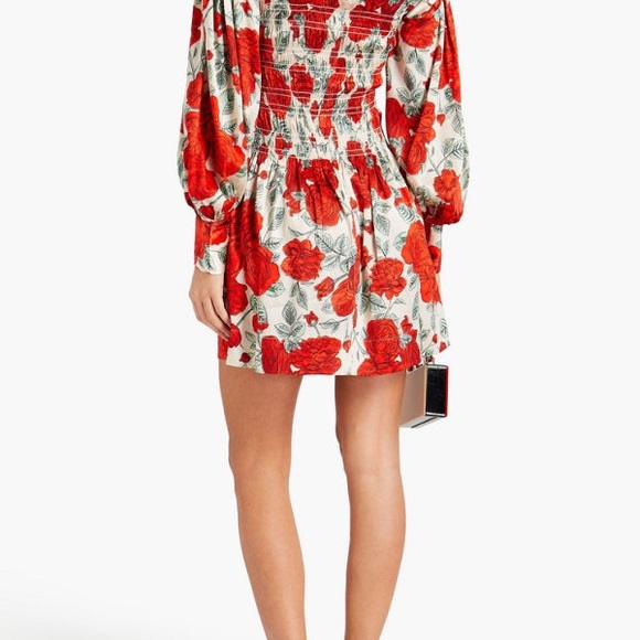 GANNI Silk Stretch Satin Mini Dress - Picture 6 of 14